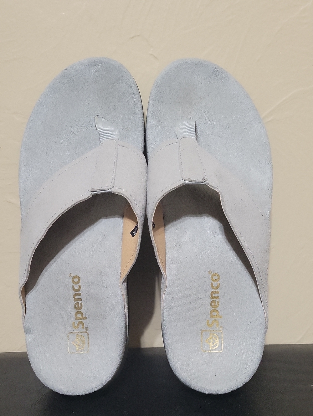 Spenco Womens Hampton Gray Suede Orthotic‎ Slip On Thong Sandals Size US 9.5